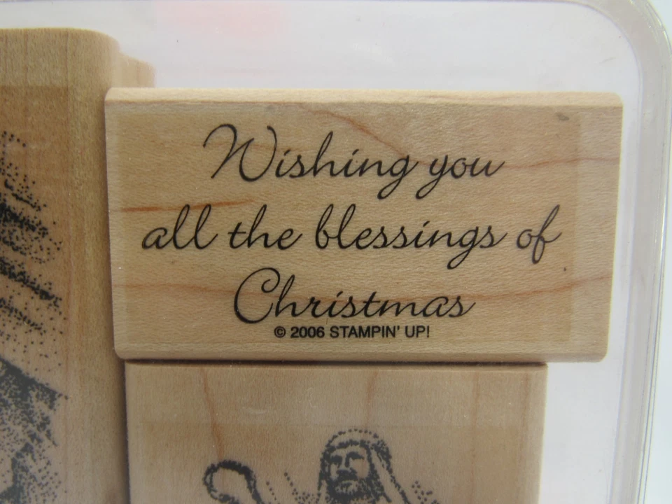 Набор деревянных марок Stampin' Up Heavenly Peace 2006 Рождество Рождество снят с производства - Изображение 2 из 4