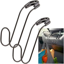 Heavy Duty Car Headrest Hooks 2 Pack Metal Hanging Hooks for Purses Backpacks