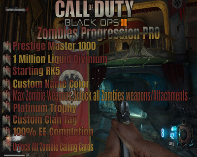 Black Ops 3 BO3 Zombies Prestige Master 1000 Unlock All Weapons 1M Divinium