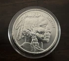 One Troy Oz Silver Liberty .999 Fine Buffalo Bison Round