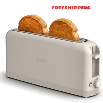 bella 2-Slice Slim Toaster with Extra Long Slot, 6 Setting Shade Control with Re