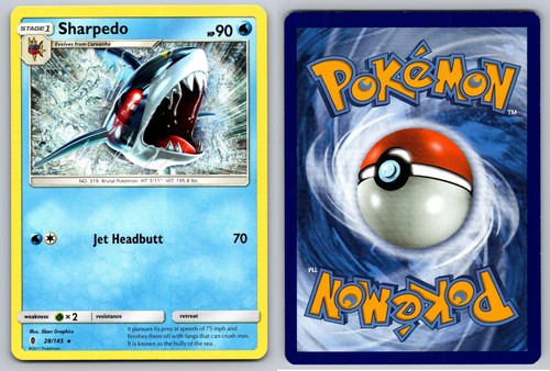 SHARPEDO 28/145 RARE GUARDIANS RISING POKEMON NM/M
