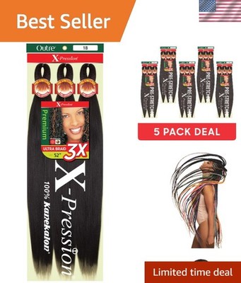 Kanekalon X-Pression Braid 5 Pack - Ultra-Lightweight 52'' - Off Black 1B