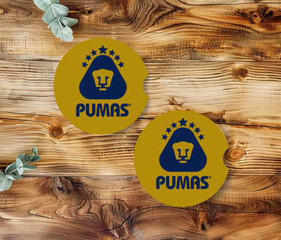 Pumas UNAM Car Coasters Absorbent Cup SET OF 2