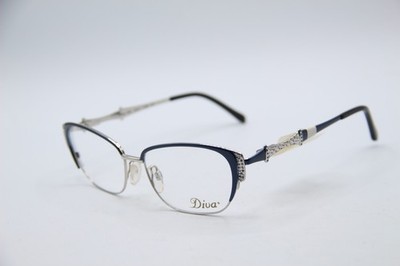 NEW DIVA 5462 C. 264 BLUE SILVER AUTHENTIC FRAMES EYEGLASSES 52-15