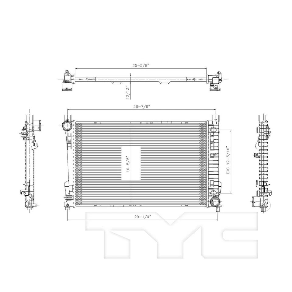 TYC 2337 Radiator Assembly For 01-07 C200 C230 C240 C280 C32 AMG C320 C350 - Image 4 of 4
