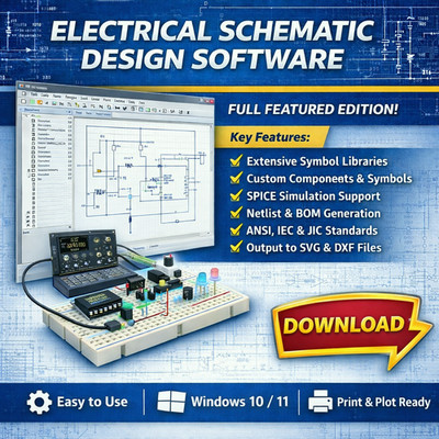 Electrical PCB Circuit Diagram schematic drawing design CAD for Windows