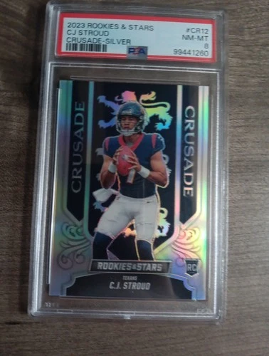 2023 Panini Rookies & Stars - Crusade C.J. Stroud #CR-12 Silver Prizm (RC) PSA 8