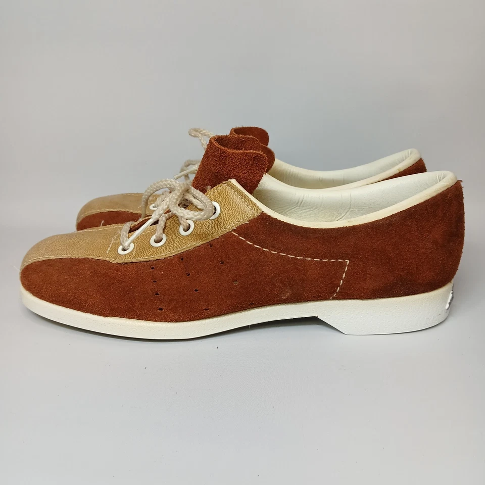 Zapatos de boliche AMF vintage de cuero gamuza marrón talla 6,5 VER DESCRIPCIÓN  Foto 2 de 4