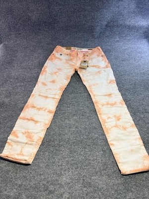 MAISON SCOTCHOrange and White Tie-DyeStraight-Leg Jeans. 28/30