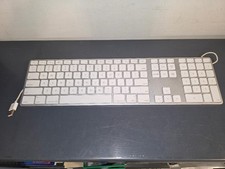 Apple A1243 USB Wired Keyboard Mac Numeric Keypad Silver White Used