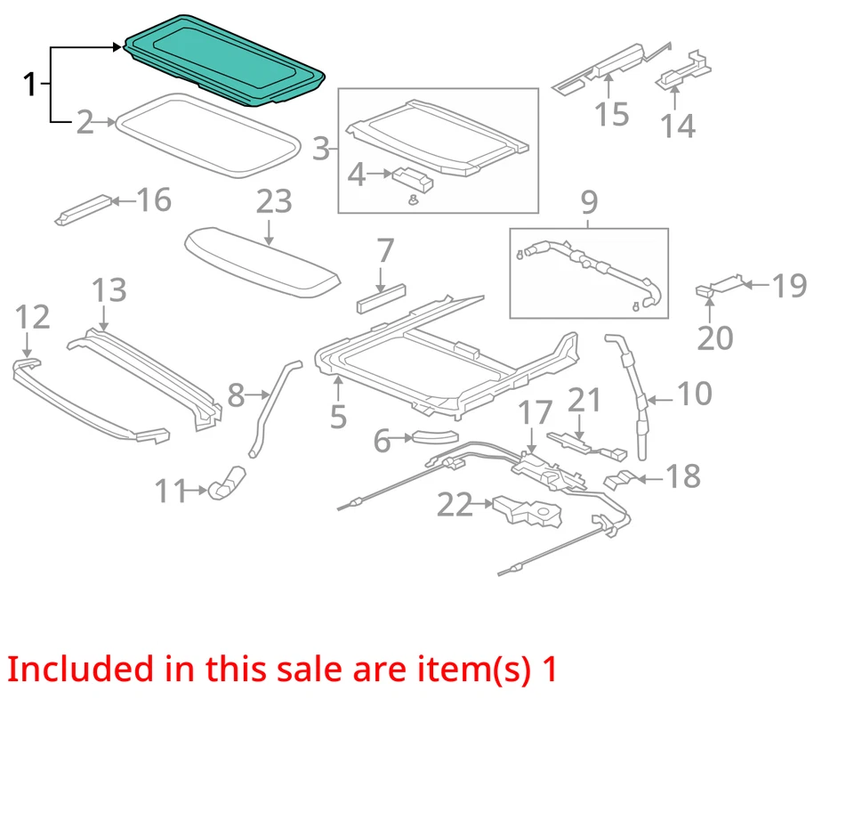 2005-2008 Honda Pilot Sunroof Moonroof Sun Moon Roof Glass Panel OEM - Image 3 of 4