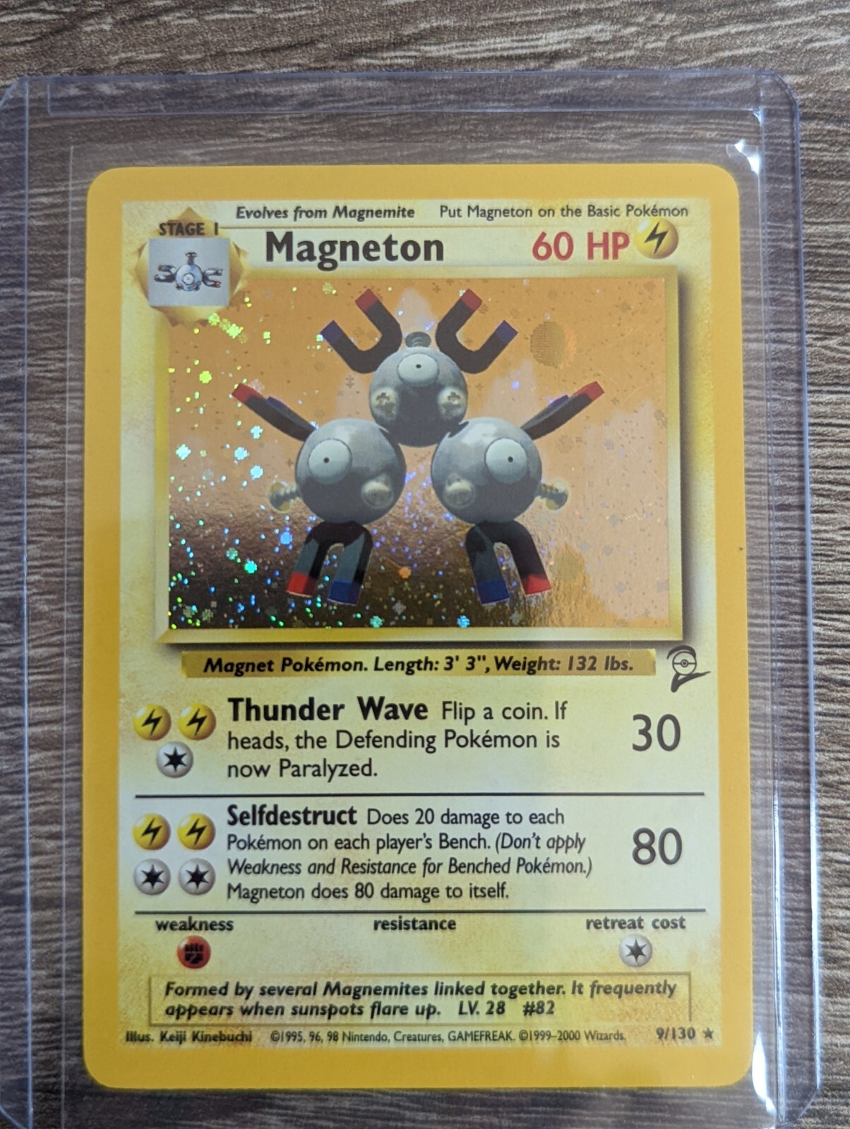 Pokémon TCG Magneton Base Set 2 9/130 Holo Unlimited Holo Rare SWIRL