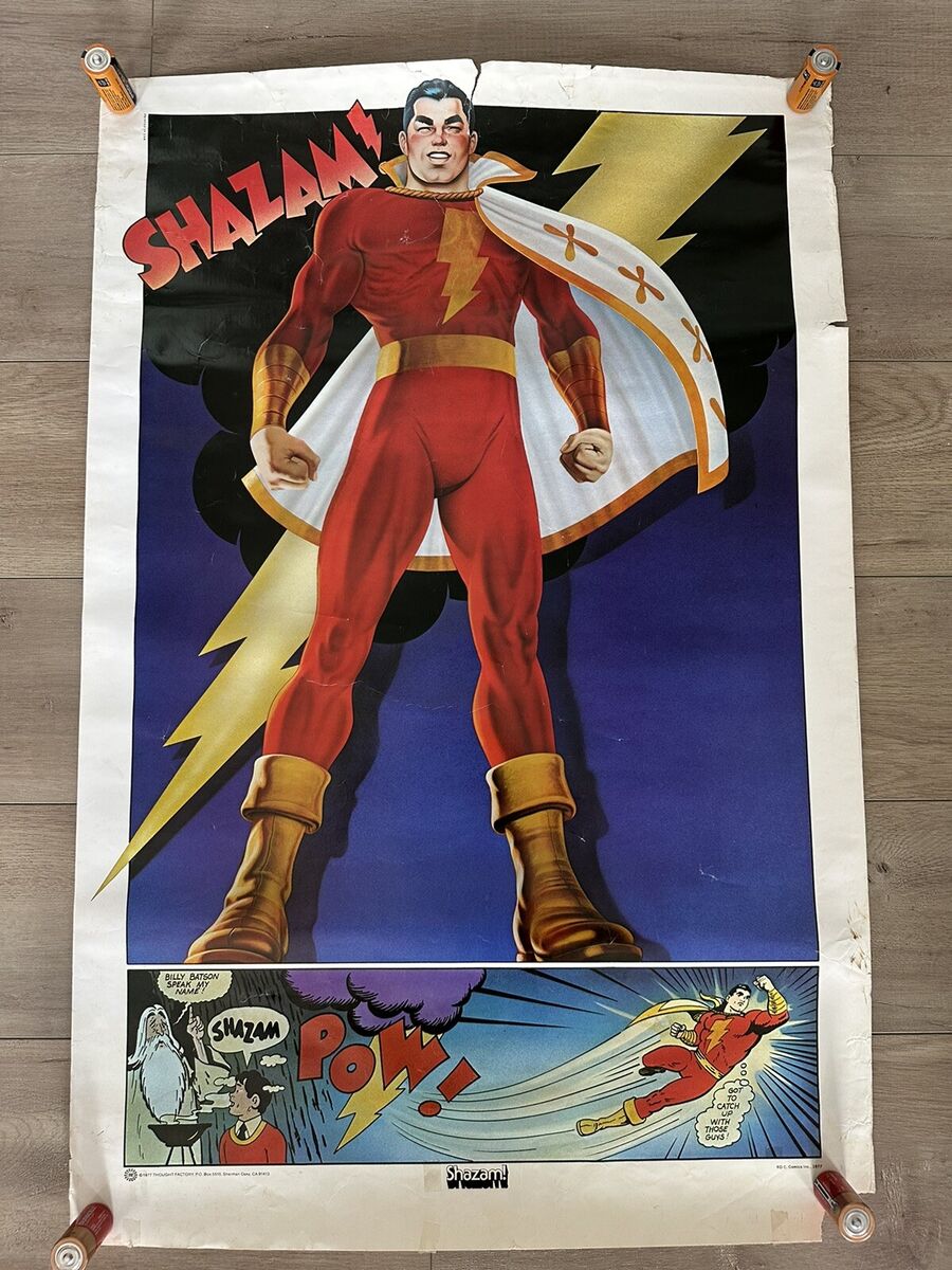 Vintage 1977 Shazam Poster - Thought Factory - D.C. Comics Vintage 1977 Shazam Poster - Thought Factory - D.C. Comics