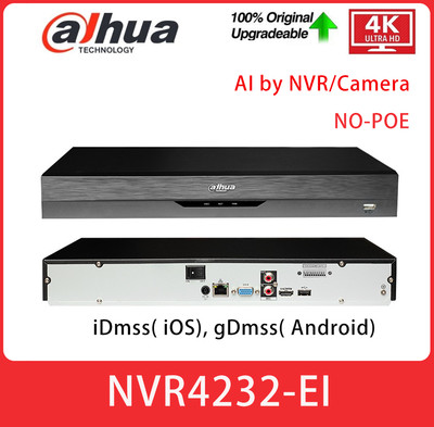 Dahua 4K NVR4232-EI AI 32CH 2SATA NVR 16MP Video Recorder SMD+ Face Recognition