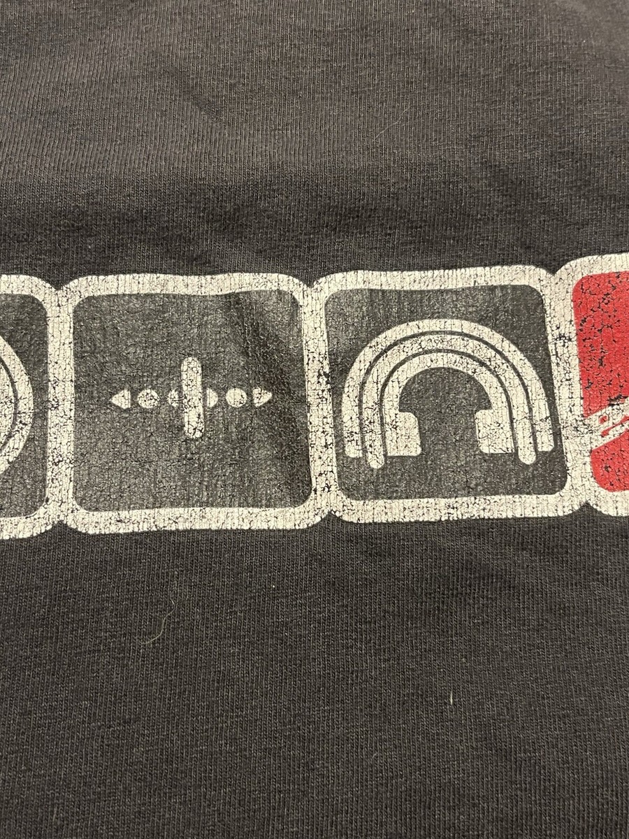 Vintage 90s ESDJCO DJ Logo Made in USA White Embroidered T Shirt