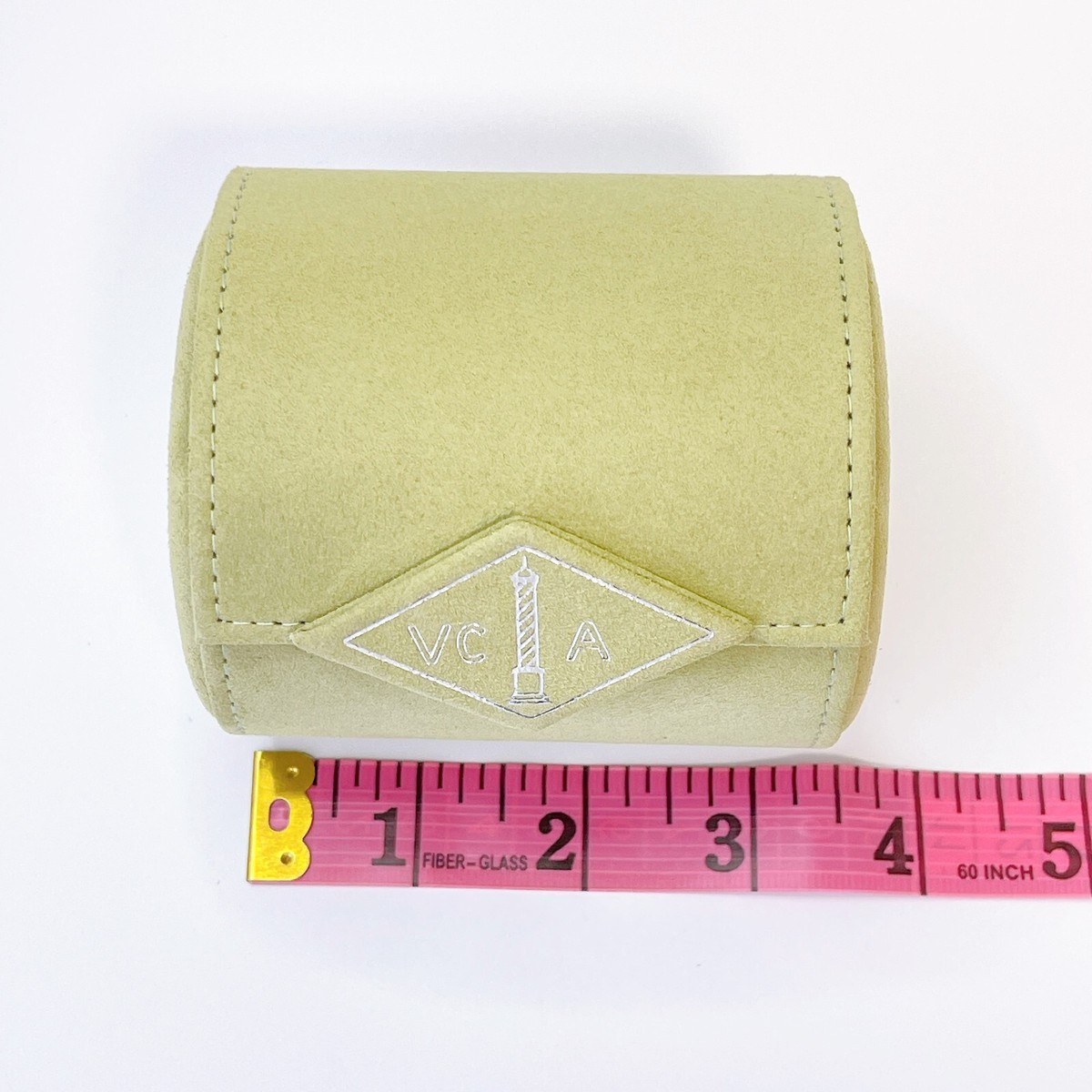 Van cleef & Arpels Watch Bracelet case Green suede Jewelry Travel