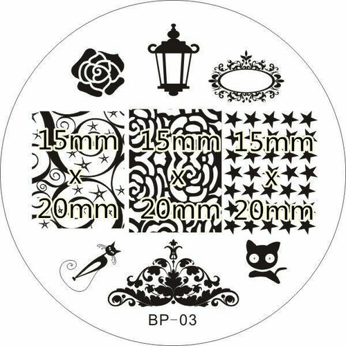 Nail Art Stamping Black Cat Rose Theme Manicure Template Image Plate Kit BP 03 - Picture 5 of 12