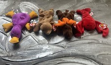 Set Of 4 All Original 1st Ed, 1993 Beanie Babies Vintage  Classic Mint Cond PVC