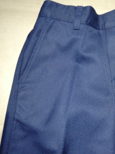 Girls Navy School Trousers Regular Leg Elasticated Waist Age 3-4Y 2 Pockets - Picture 3 of 7