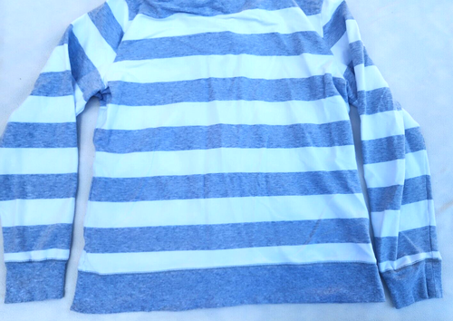 Tommy Hilfiger Women's Size XL Hoodie Full Zip Gray White Wide Stripes EUC - Picture 7 of 10