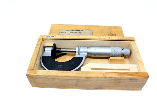 VIS Micrometer 0-1" 001"  In Wood Box With Accessory Tool Machinist Tool