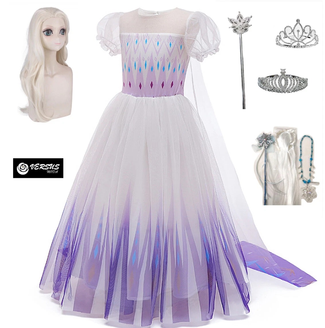 Vestito elsa frozen store 2 bianco
