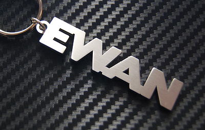 EWAN Personalised Name Keyring Keychain Key Fob Bespoke Stainless Steel Gift