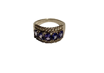 Stauer Karatu Ring Tansanit Sterlingsilber Gr. 7 lila Edelstein Designer signiert 