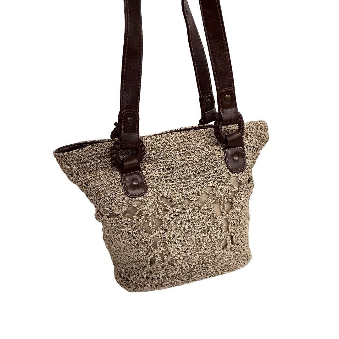 boho nylon tan brown shoulder bag s-l400.jpg main image 4
