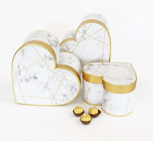 Premium Qualität Herzform Mable Blumenkasten Blumen Geschenkbox 3er Set, mit Deckel - Bild 20 von 21