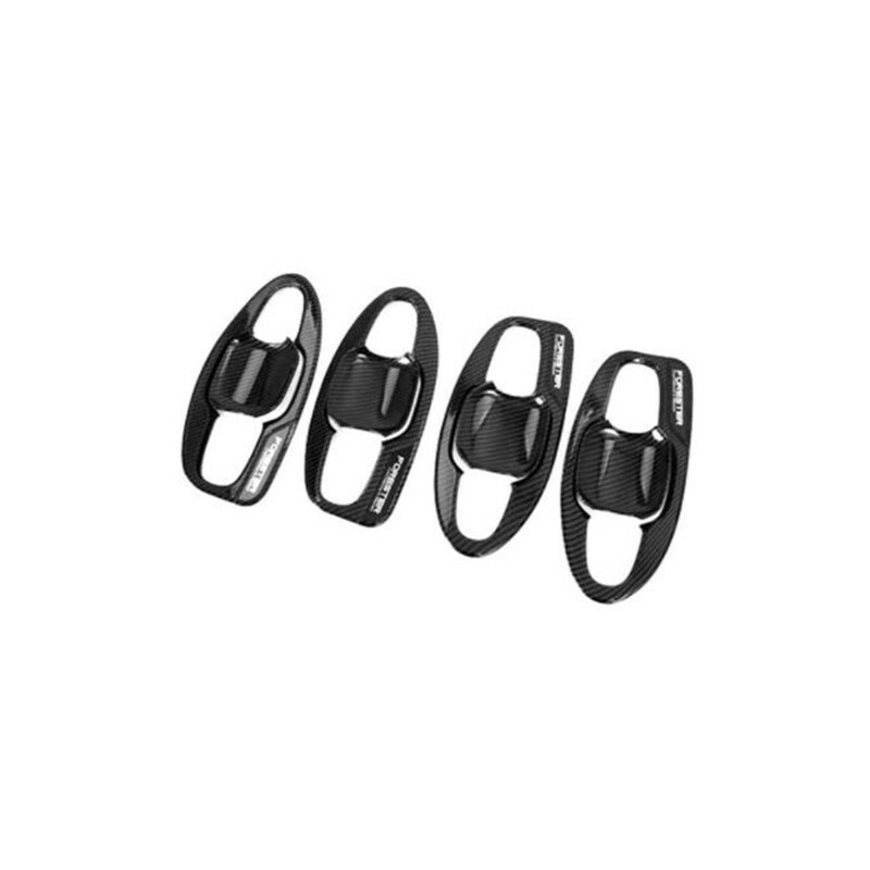 1set Carbon Fiber Texture Door Handle Bowl Trim Decor Fit For Subaru