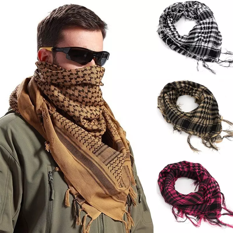 Buy Solid Plain Black Shemagh Tactical Desert Scarf Keffiyeh at