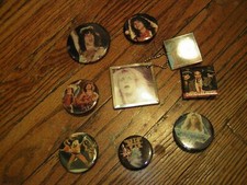 VAN HALEN BUTTON LOT 9 W/KEYCHAIN 1980'S VINTAGE DAVID LEE ROTH