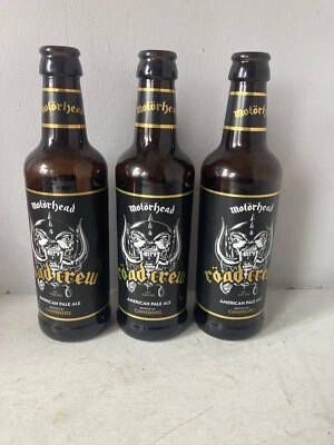 3x Empty Motorhead Beer bottles Heavy Metal Lemmy, Road Crew Glass - Image 1 of 4
