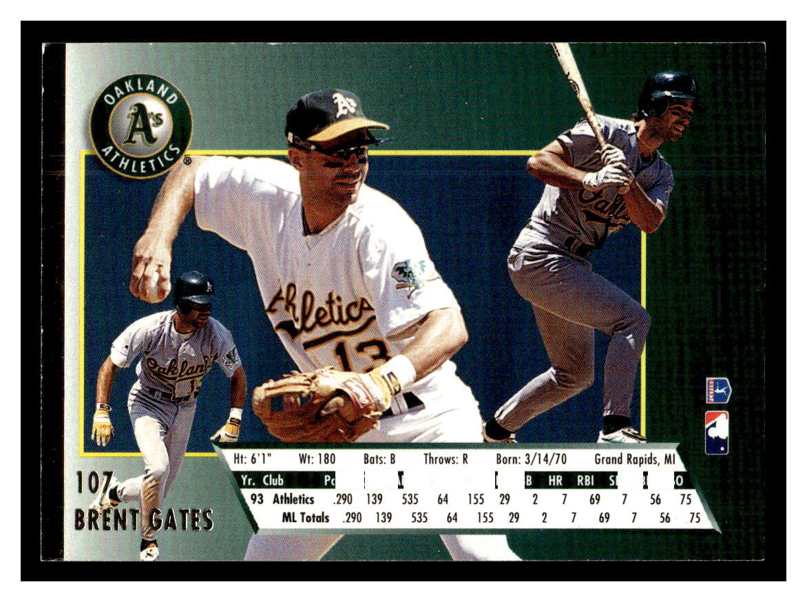 1994 Ultra #107 Brent Gates - Oakland Athletics Rookie | eBay