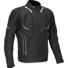 Weise Vertex Waterproof All Season Textile Motorcycle Motorbike Jacket - Black