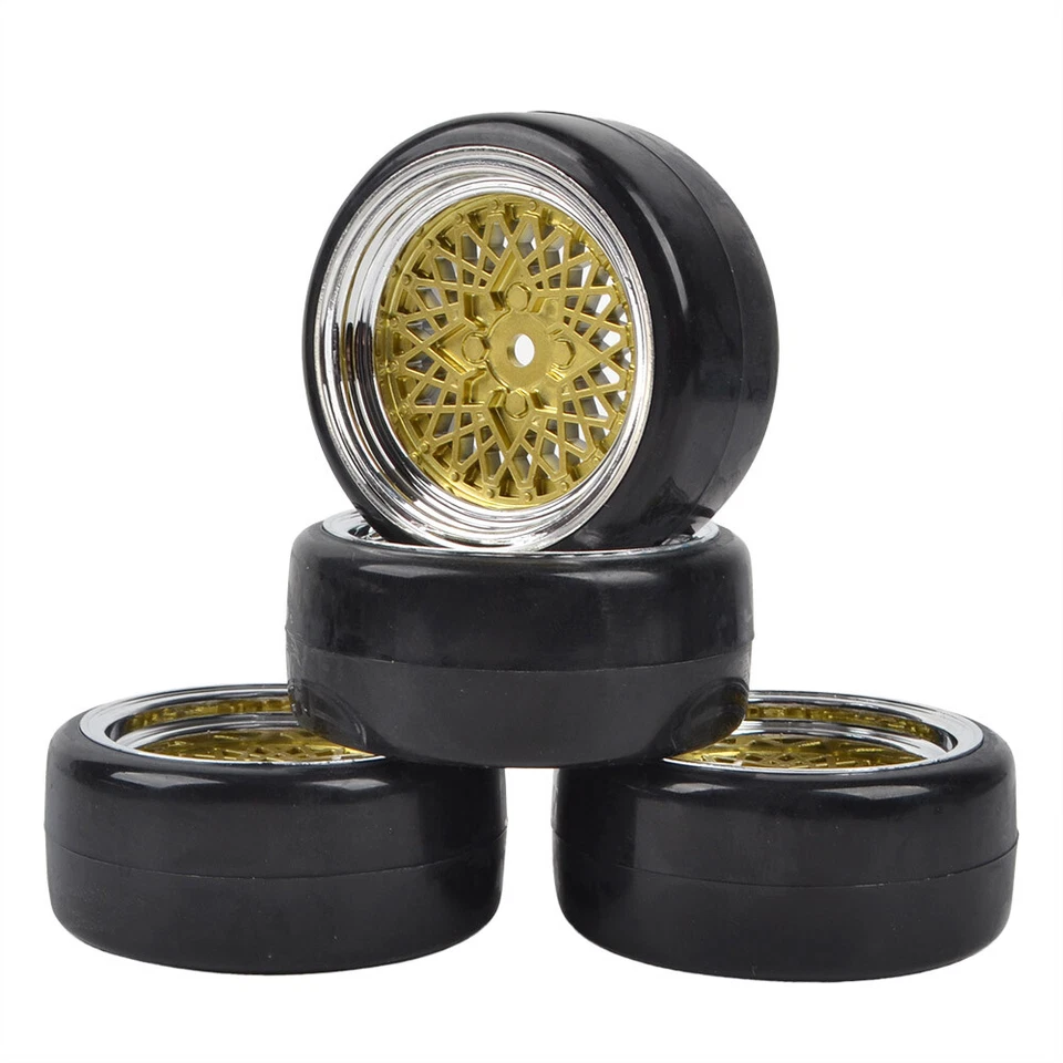 Hard Drift Tires w/Wheel Hubs For Traxxas 4tec 2.0 Tamiya TT02 1/10 Drift RC Car - Image 2 of 4