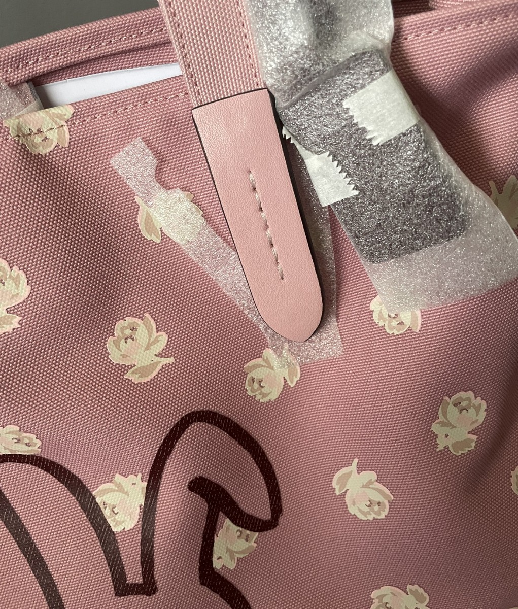 バッグ Coach accessories pouch canvas pink COACH Bunny Graphic Pink Canvas Tote Handbag Bag - Powder