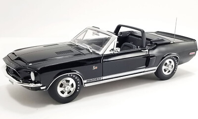 1968 SHELBY GT500 KR CONVERTIBLE BLACK 1/18 DIECAST MODEL CAR BY