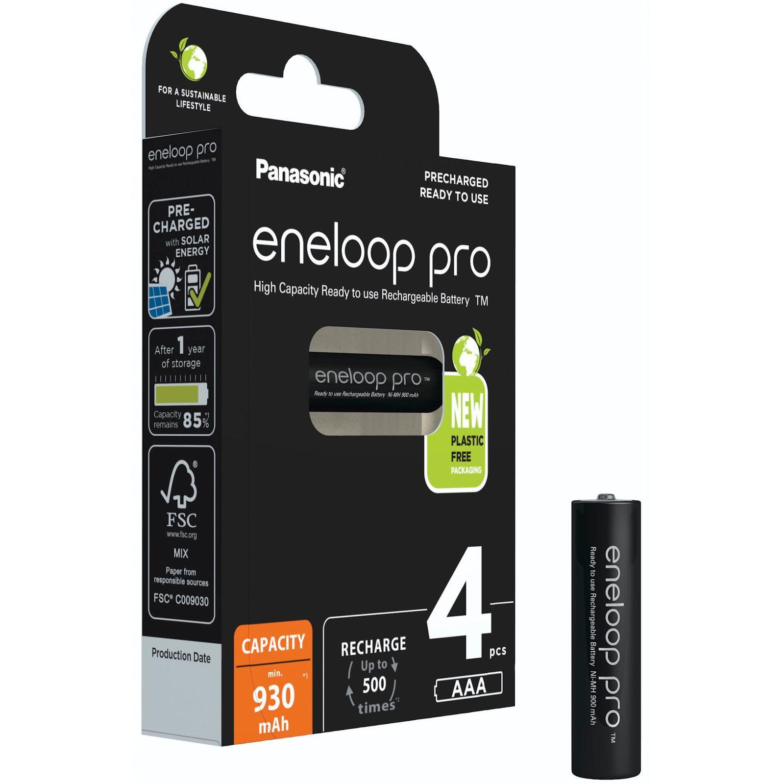 Thumbnail - 1x4 Panasonic Eneloop Pro Micro 930mah Aaa Ni-mh Bk-4hcde/4be Akku