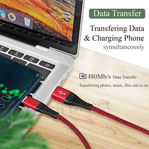 HeavyDuty USB Type C Charging Cable Braided Fast Phone Charger Long Lead 1.2m 2m - Picture 9 of 15