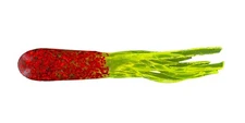 Big Bite Baits 1.5" Crappie Tube Glitter Head 15CRGH06 Red Glitter/Chart 30 ct