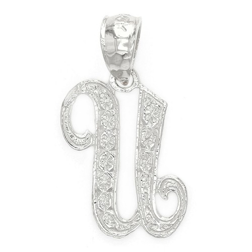 14k Yellow or White Gold Initial Letter I Alphabet A-Z Charm Pendant - Picture 202 of 256