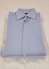 SUITSUPPLY Egyptian Cotton Slim Fit Dress Shirt Men's Medium Blue Checked