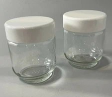 Set of 2 Euro Cuisine Yogurt Maker YM80 Replacement Screw Top Glass Jars 