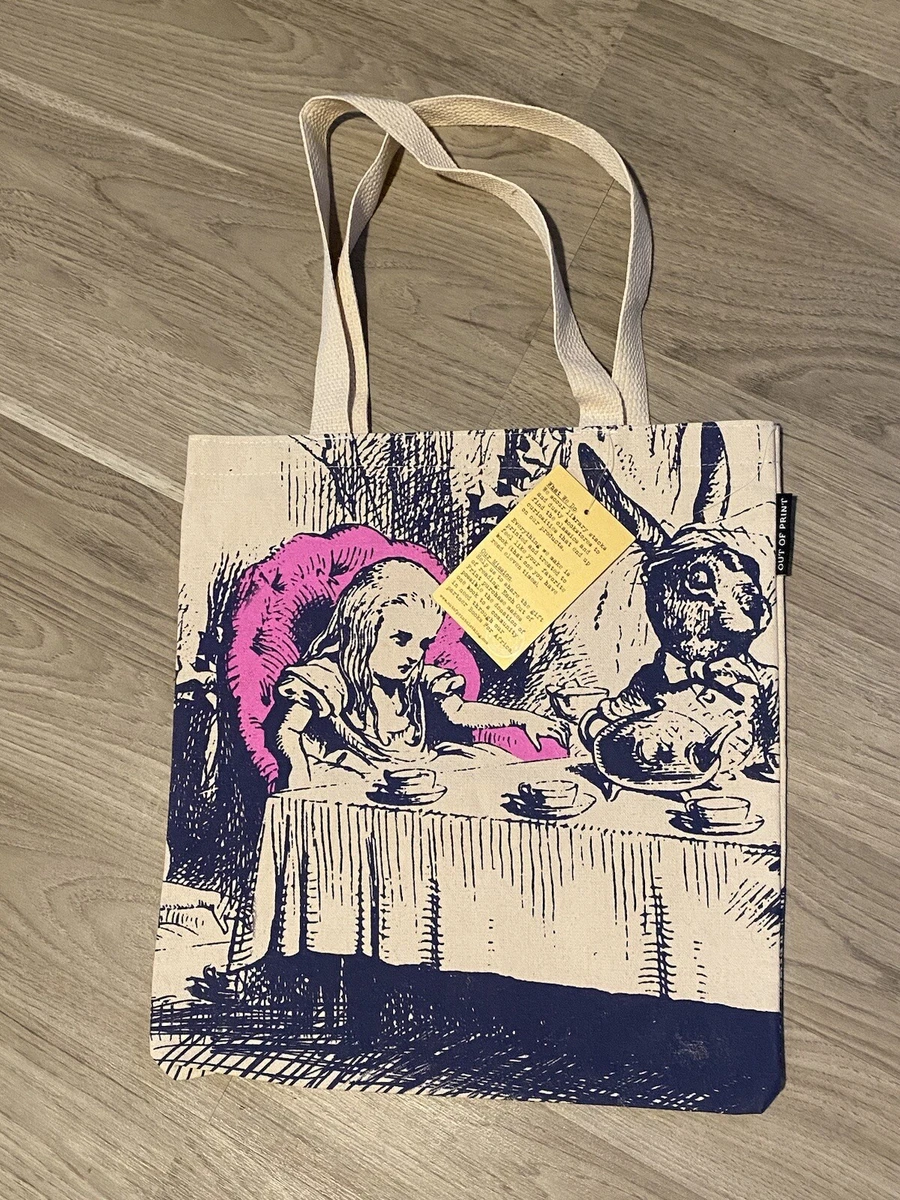 TOMS Out of Print Clothing Alice Wonderland Literary Tote Bag NWT