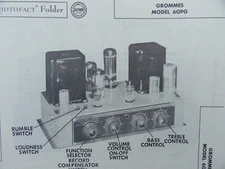 Vintage Sams Photofact Manual GROMMES MODEL 60PG