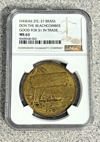 1935 Don The Beachcomber Hawaii Token - NGC MS63 Good For $1 In Trade 2TC-37