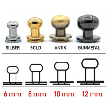 Kopfnieten zum Anschrauben Schraubnieten Pilzkopfschrauben Knopfnieten DIY Knopf